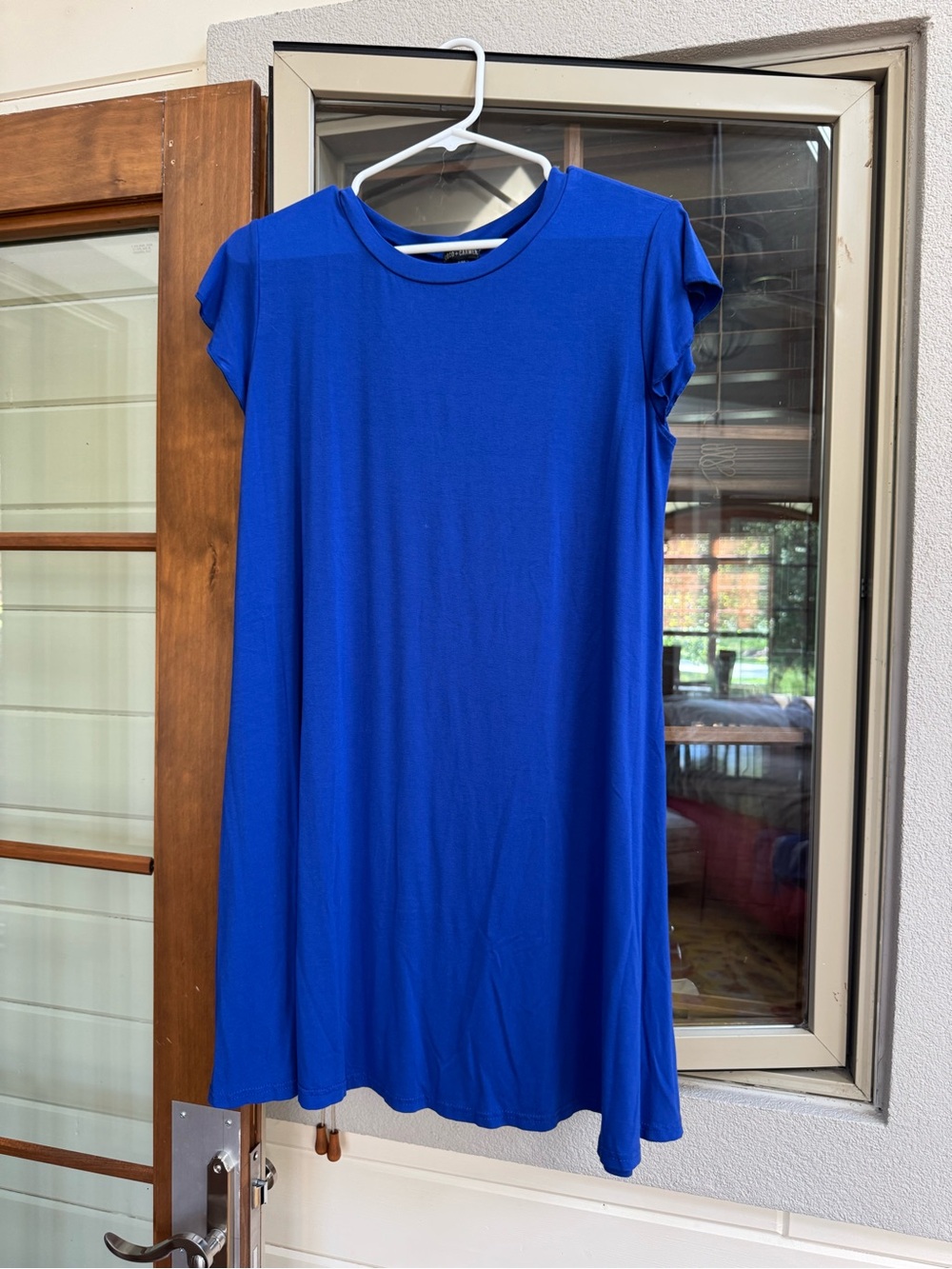 Coco + Carmen Electric Blue Short-Sleeve Swing Mini Dress